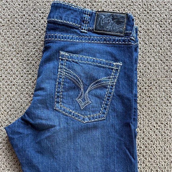Wrangler Rock 47 Denim Slim Boot Cut Jeans 38 x 32 - Picture 1 of 3